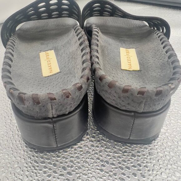 Naked Feet Women's Black/Gray Sandals 6.1/2M - Picture 2 of 7